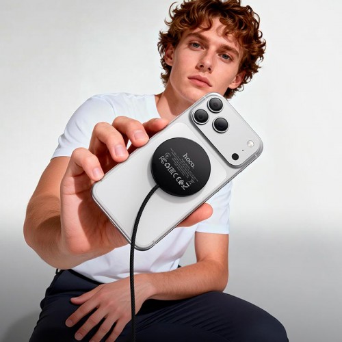 Зарядка Qi2.2 HOCO Fast magnetic wireless fast charger CW63 Pro |25W Max| black