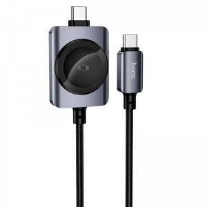 Заряджання Qi HOCO PD100W+iWatch 2-in-1 charging cable CW66 black
