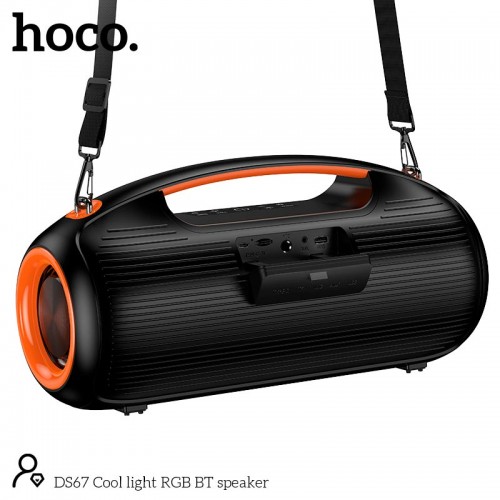 Акустика-караоке HOCO Cool light RGB BT speaker DS67 IPX5 |BT5.4, TWS, USB/AUX/TF, 30Wx2, 8.5h| black