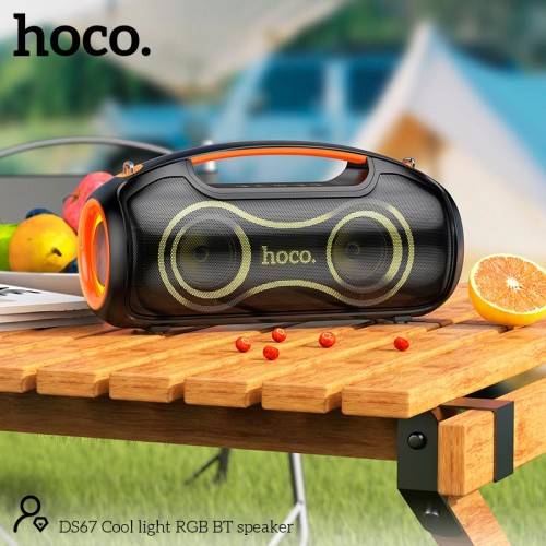 Акустика-караоке HOCO Cool light RGB BT speaker DS67 IPX5 |BT5.4, TWS, USB/AUX/TF, 30Wx2, 8.5h| black