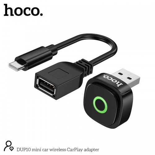 Адаптер HOCO mini car wireless CarPlay adapter DUP10 black