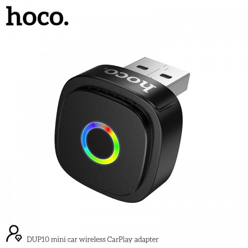 Адаптер HOCO mini car wireless CarPlay adapter DUP10 black