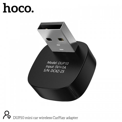 Адаптер HOCO mini car wireless CarPlay adapter DUP10 black