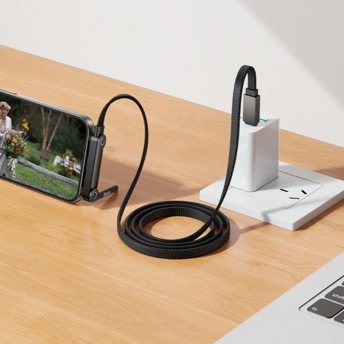 Кабель HOCO C to C Exquisite bracket charging data cable U150 |1.2m, 60W| black