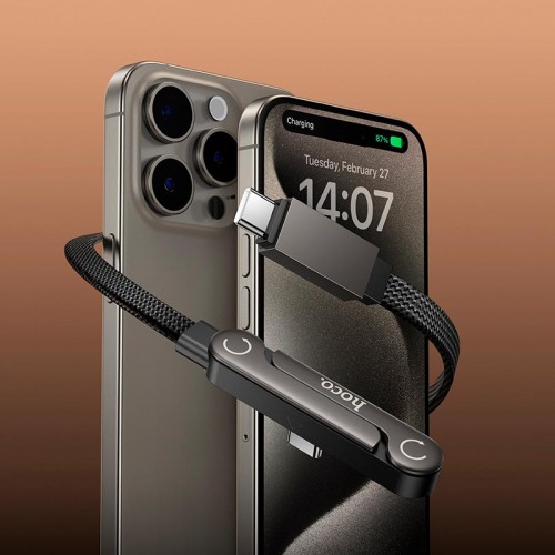 Кабель HOCO C to C Exquisite bracket charging data cable U150 |1.2m, 60W| black