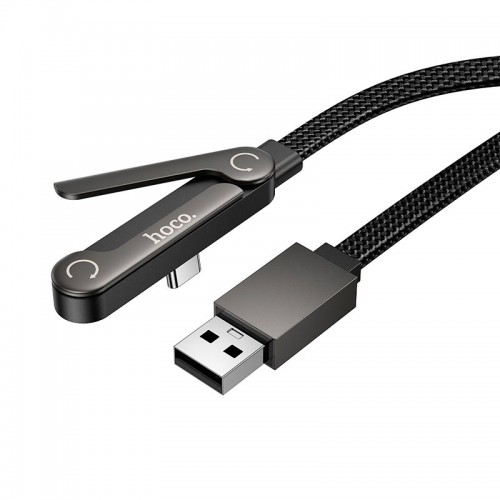 Кабель HOCO Type-C Exquisite bracket charging data cable U150 |1.2m, 36W| black