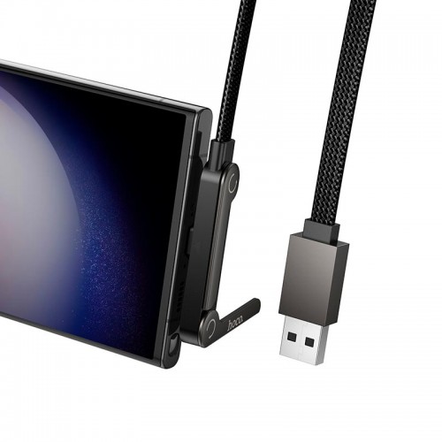 Кабель HOCO Type-C Exquisite bracket charging data cable U150 |1.2m, 36W| black
