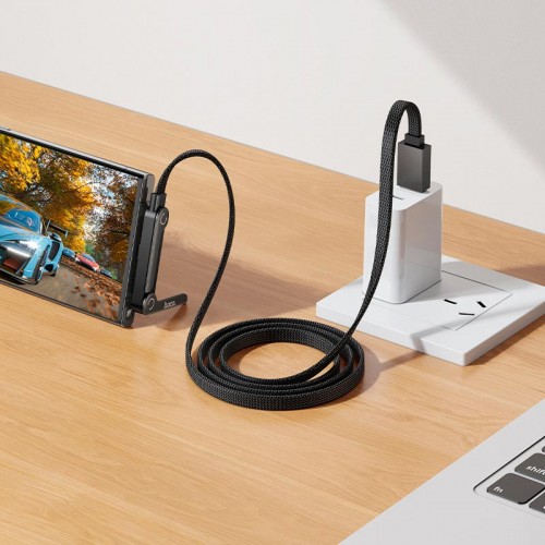 Кабель HOCO Type-C Exquisite bracket charging data cable U150 |1.2m, 36W| black