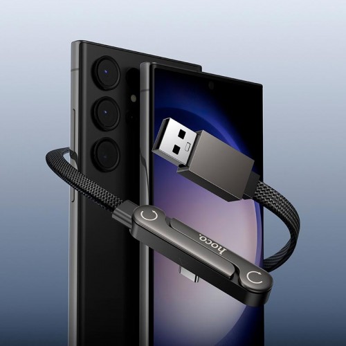 Кабель HOCO Type-C Exquisite bracket charging data cable U150 |1.2m, 36W| black