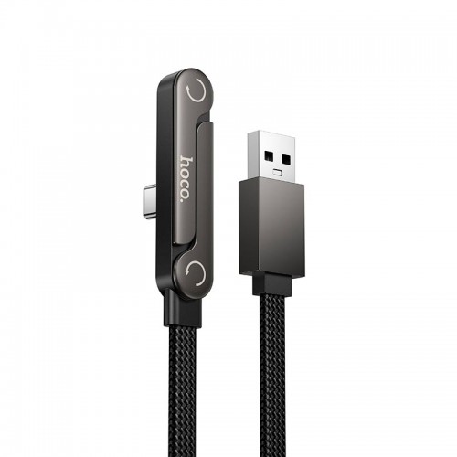Кабель HOCO Type-C Exquisite bracket charging data cable U150 |1.2m, 36W| black