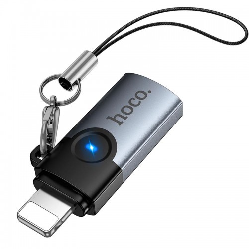 Перехідник HOCO Victory iP male to Type-C female adapter UA46A |OTG, LED| grey