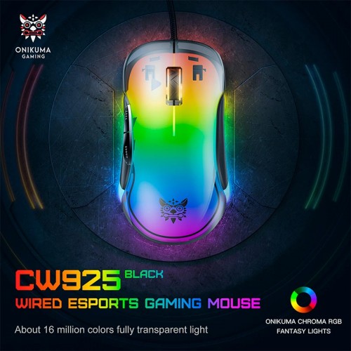 Мышь Onikuma RGB Backlit Wired Gaming Mouse CW925 |12800 DPI|