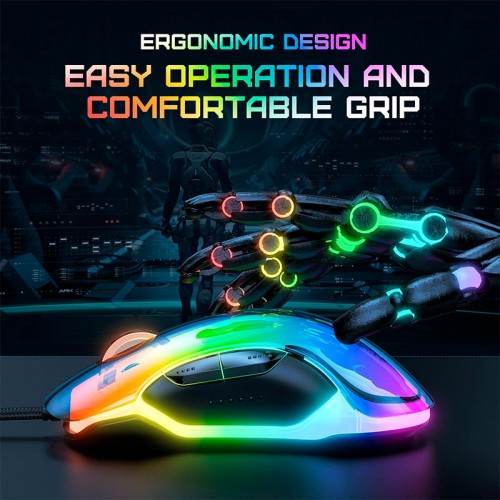 Мышь Onikuma RGB Backlit Wired Gaming Mouse CW925 |12800 DPI|