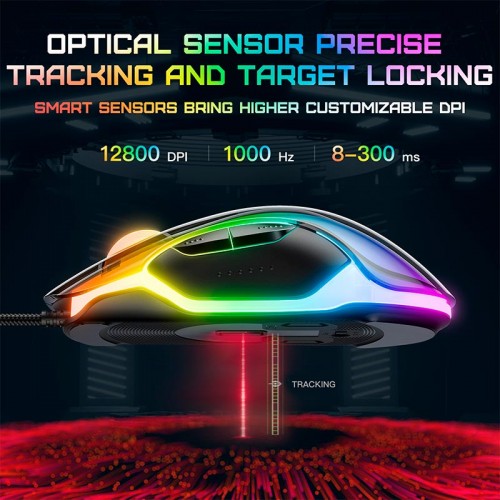 Мышь Onikuma RGB Backlit Wired Gaming Mouse CW925 |12800 DPI|