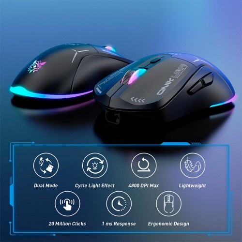 Миша Onikuma Wired + 2.4 G RGB Gaming Mouse CW917 |800-4800DPI black