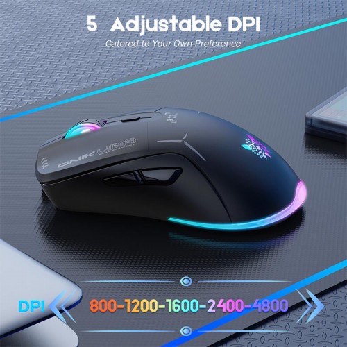 Миша Onikuma Wired + 2.4 G RGB Gaming Mouse CW917 |800-4800DPI black