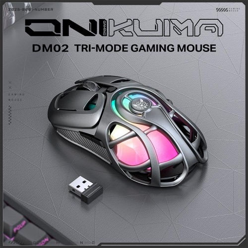 Мышь Onikuma Tri Mode RGB gaming mouse DM02 |2.4G/BT/Type-C|