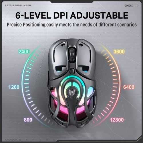 Мышь Onikuma Tri Mode RGB gaming mouse DM02 |2.4G/BT/Type-C|