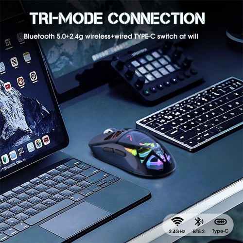 Мышь Onikuma Tri Mode RGB gaming mouse CW930 |2.4G/BT5.0/Type-C|