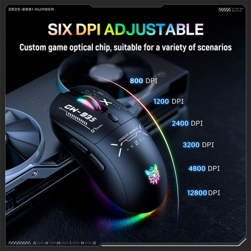Мышь Onikuma Tri Mode RGB gaming mouse CW935 |2.4G/BT/Type-C|