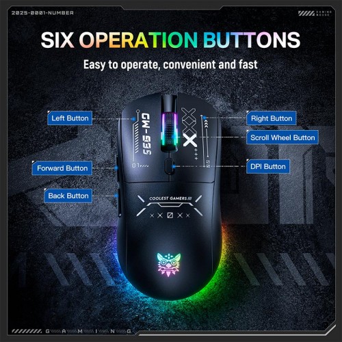 Мышь Onikuma Tri Mode RGB gaming mouse CW935 |2.4G/BT/Type-C|