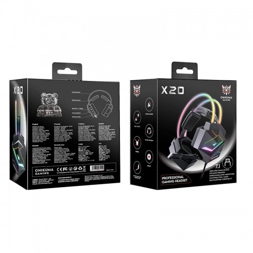 Навушники ONIKUMA Gaming with RGB LED X20 7.1 black