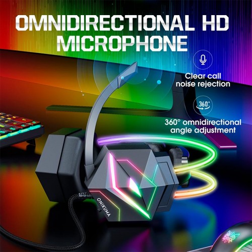 Навушники ONIKUMA Gaming with RGB LED X20 7.1 black