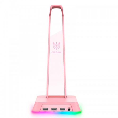 Тримач навушників Onikuma RGB Gaming ST-2 |3USB, AUX| pink