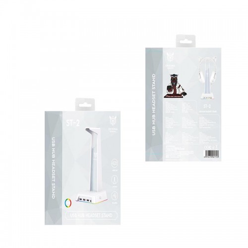 Тримач навушників Onikuma RGB Gaming ST-2 |3USB, AUX| white