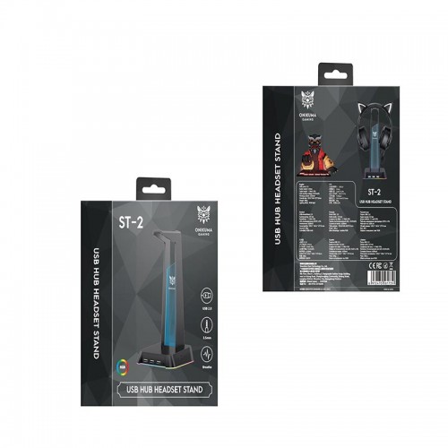 Тримач навушників Onikuma RGB Gaming ST-2 |3USB, AUX| white