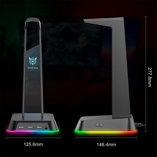 Тримач навушників Onikuma RGB Gaming ST-2 |3USB, AUX| white