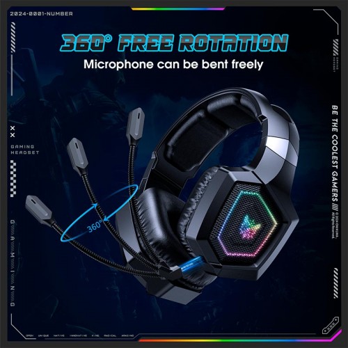 Навушники Onikuma Wireless Gaming Headset Headworn GT806 |BT5.4/2.4G, Type-C, 20H, RGB| black