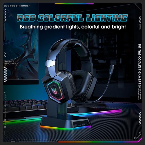 Навушники Onikuma Wireless Gaming Headset Headworn GT806 |BT5.4/2.4G, Type-C, 20H, RGB| black