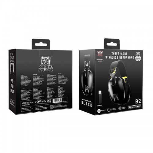 Навушники Onikuma Headworn Three Mode Headset B2 |BT5.3/2.4G/Type-C, 25H| black