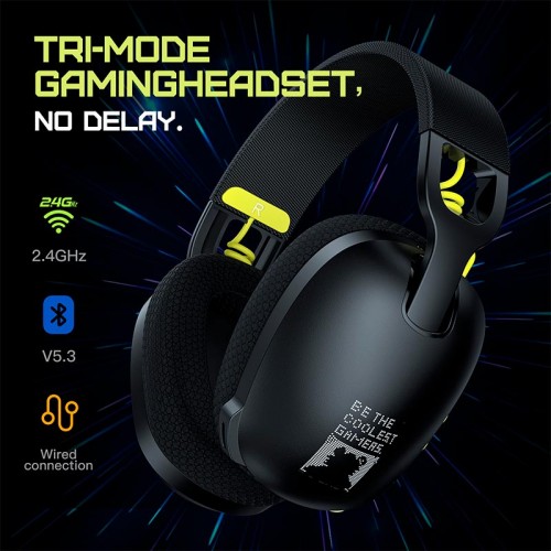 Навушники Onikuma Headworn Three Mode Headset B2 |BT5.3/2.4G/Type-C, 25H| black