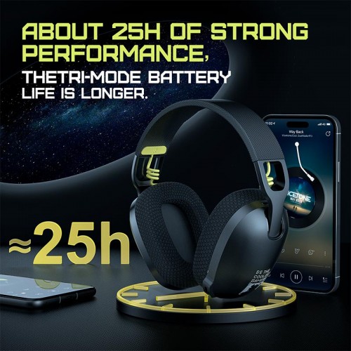 Навушники Onikuma Headworn Three Mode Headset B2 |BT5.3/2.4G/Type-C, 25H| black