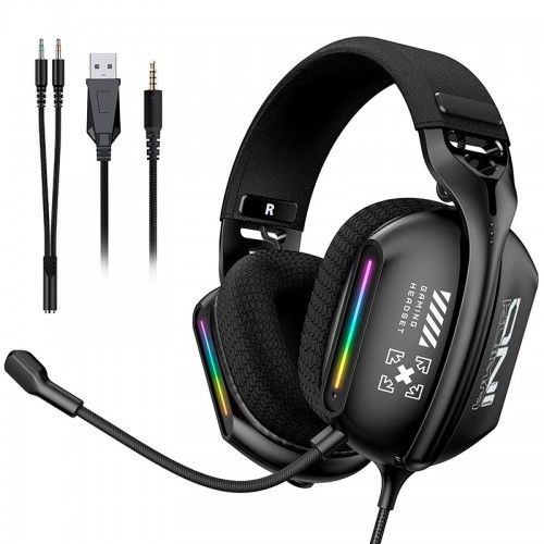 Навушники Onikuma Noise Cancelling Headphone Wired Game Headset X12 |USB+3.5mm, RGB| black