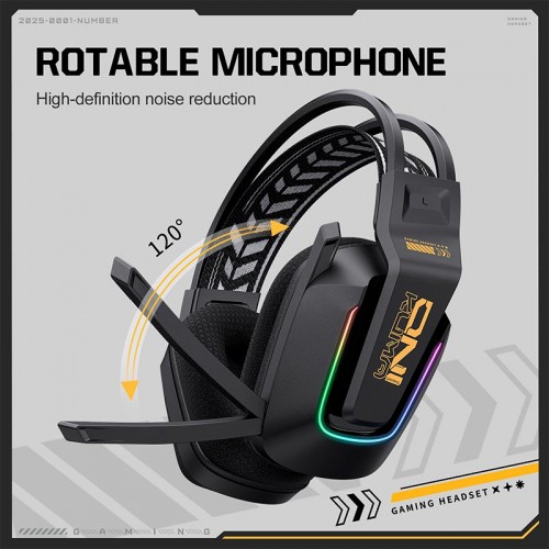 Навушники Onikuma Tri Mode gaming headphones GT828 |BT5.4/2.4G/Type-C, 15/55H, RGB| black