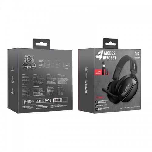 Навушники Onikuma Tri Mode headphones GT887 |BT5.4/2.4G/Type-C, 20/60H| white