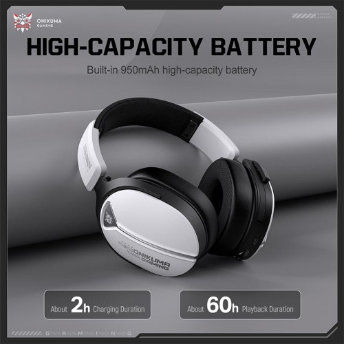 Навушники Onikuma Tri Mode headphones GT887 |BT5.4/2.4G/Type-C, 20/60H| white