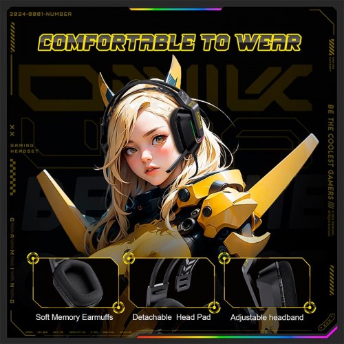 Навушники Onikuma wired gaming headphones X13 |3.5mm+USB, RGB| black