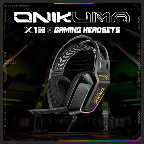 Навушники Onikuma wired gaming headphones X13 |3.5mm+USB, RGB| black