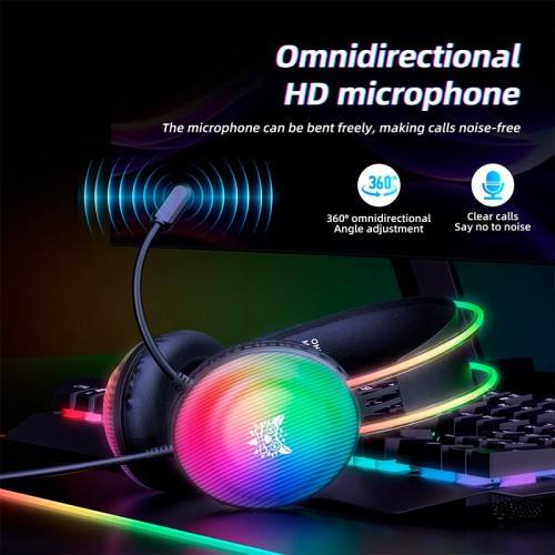 Навушники Onikuma wired gaming headphones X29 |3.5mm+USB, RGB| black