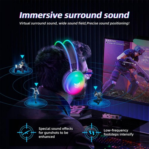 Навушники Onikuma wired gaming headphones X29 |3.5mm+USB, RGB| black