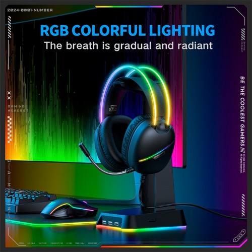 Навушники Onikuma wired gaming headphones X33 |Type-C/USB, RGB| black