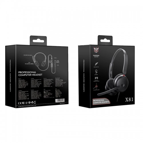 Навушники Onikuma wired gaming headphones X81 |3.5mm+USB/Type-C| black
