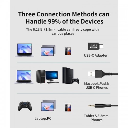 Навушники Onikuma wired gaming headphones X81 |3.5mm+USB/Type-C| black