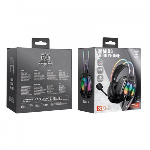 Навушники Onikuma wired gaming headphones X89 |3.5mm+USB, RGB| black