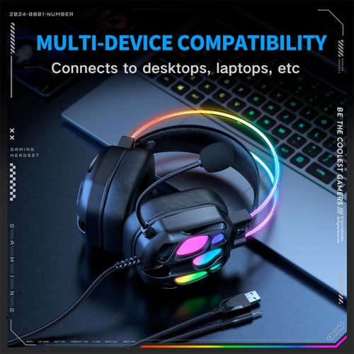 Навушники Onikuma wired gaming headphones X89 |3.5mm+USB, RGB| black