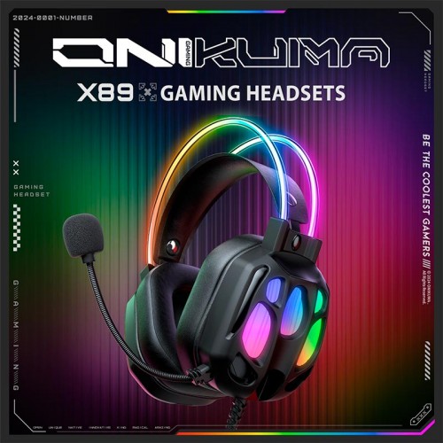 Навушники Onikuma wired gaming headphones X89 |3.5mm+USB, RGB| black